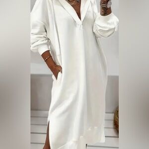 Chic Long Sleeve White Dress